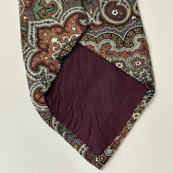 Ralph Lauren Brown and Green Paisley Silk Men’s Tie